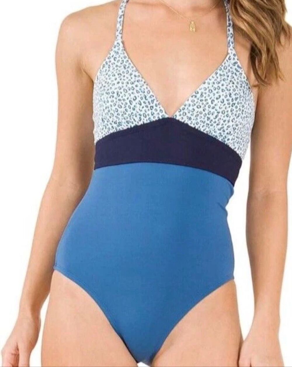 Carve Designs Blue Multi One Piece Dahlia Swimsuit Women’s US M Camarillo Navy P